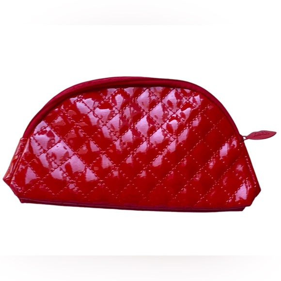 IPSY Red Vinyl Cosmetic Makeup Bag Pouch - Picture 5 of 5